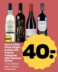 Rocca Alata Pinot Grigio, Golden Zin, French Telegram eller Barbera D'Asti