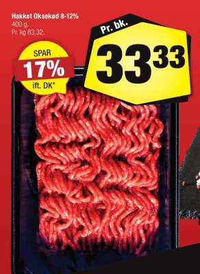Hakket oksekød 8-12%