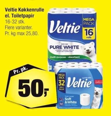 Veltie Køkkenrulle el. Toiletpapir