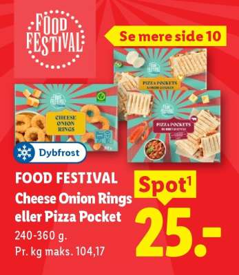 Cheese Onion Rings eller Pizza Pocket