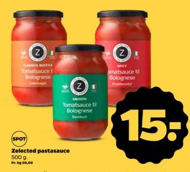 Zelected pastasauce