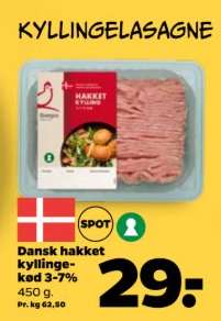 Dansk hakket kyllingekød 3-7%