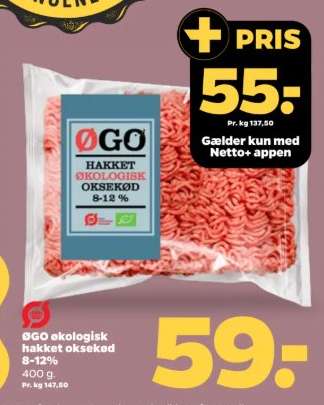 ØGO økologisk hakket oksekød 8-12%