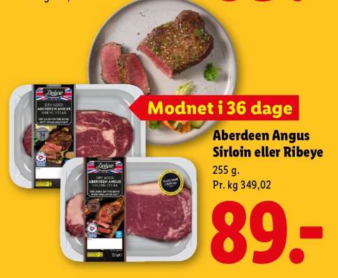 Aberdeen Angus Sirloin eller Ribeye