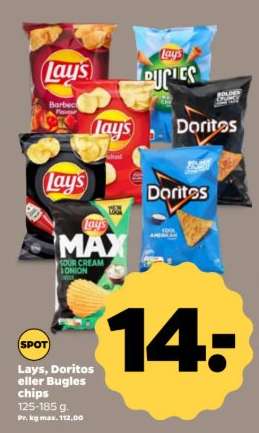 Lays, Doritos eller Bugles chips