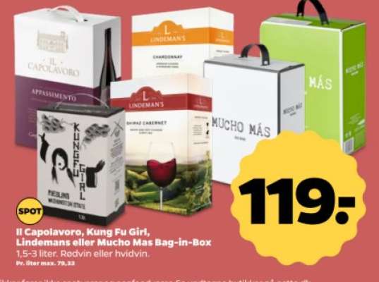Il Capolavoro, Kung Fu Girl, Lindemans eller Mucho Mas Bag-in-Box