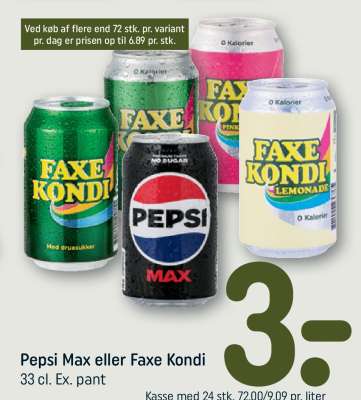 Pepsi Max eller Faxe Kondi