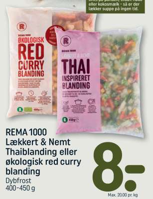 REMA 1000 Lækkert & Nemt Thaiblanding eller økologisk red curry blanding