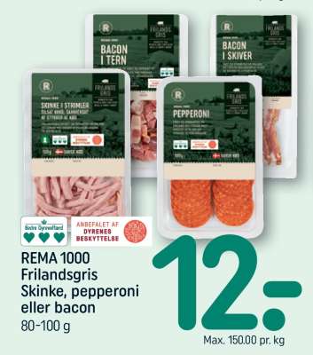 REMA 1000 Frilandsgris Skinke, pepperoni eller bacon