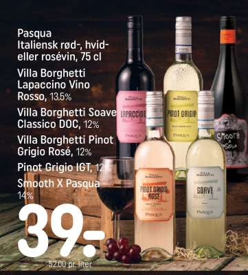 Pasqua Italiensk rød-, hvid- eller rosévin 75 cl