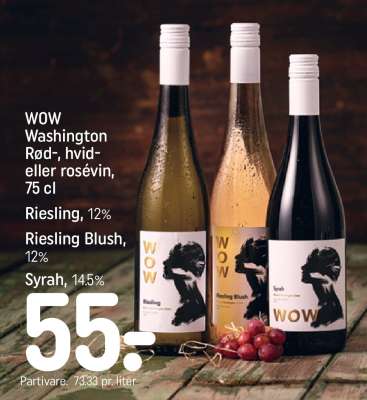 WOW Washington Rød-, hvid- eller rosévin 75 cl