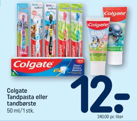 Colgate tandpasta eller tandbørste
