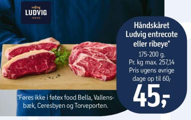 Håndskåret Ludvig entrecote eller ribeye
