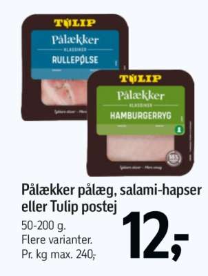 Tulip Pålækker pålæg, salami-hapser eller Tulip postej