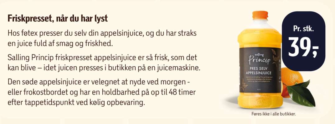 Salling Princip friskpresset appelsinjuice