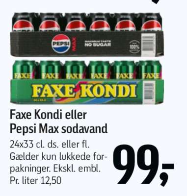 Faxe Kondi eller Pepsi Max sodavand