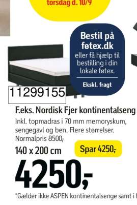 F.eks. Nordisk Fjer kontinentalseng