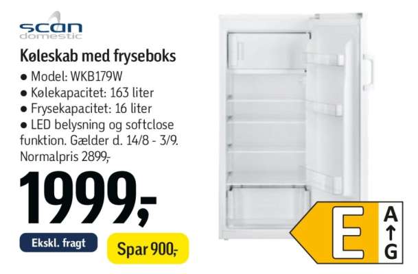 Køleskab med fryseboks