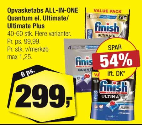 Opvasketabs ALL-IN-ONE Quantum el. Ultimate/Ultimate Plus