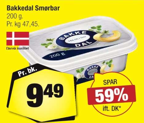 Bakkedal smørbar