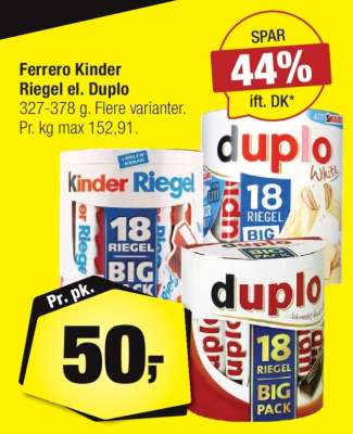 Ferrero Kinder Riegel el. Duplo