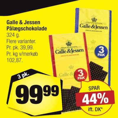 Galle & Jessen pålægschokolade