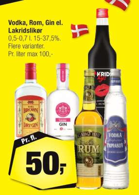 Vodka, Rom, Gin el. Lakridslikør