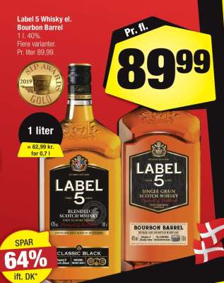Label 5 Whisky el. Bourbon Barrel