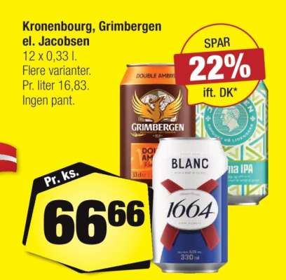 Kronenbourg, Grimbergen el. Jacobsen