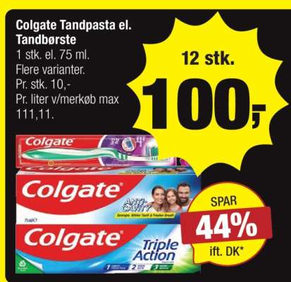 Colgate Tandpasta el. Tandbørste