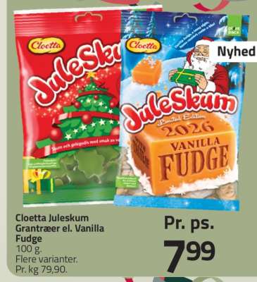 Cloetta Juleskum Grantræer el. Vanilla Fudge