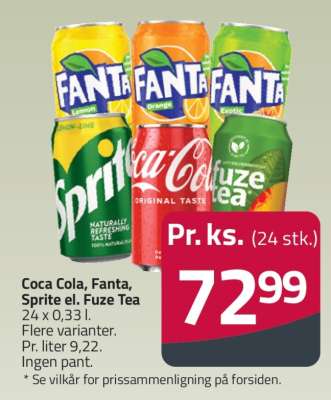 Coca Cola, Fanta, Sprite el. Fuze Tea