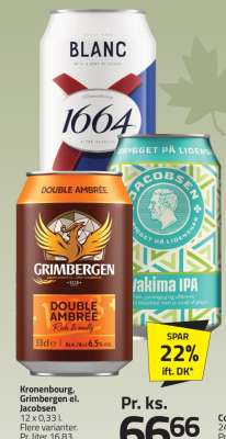 Kronenbourg, Grimbergen el. Jacobsen