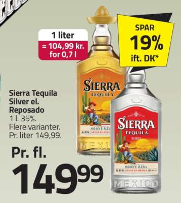 Sierra Tequila Silver el. Reposado