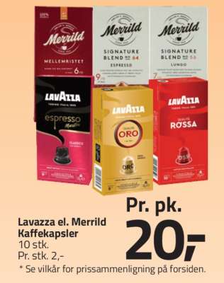 Lavazza el. Merrild Kaffekapsler