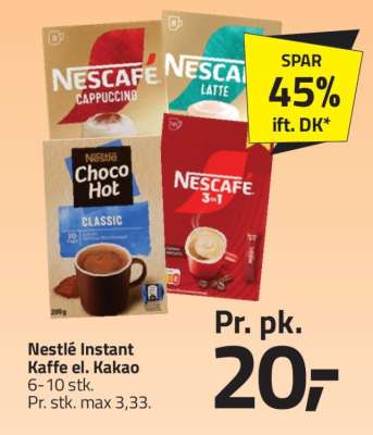 Nestlé Instant Kaffe el. Kakao