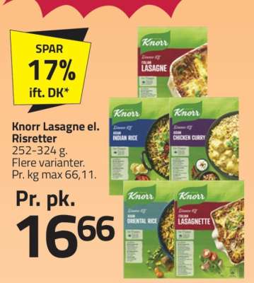 Knorr Lasagne el. Risretter