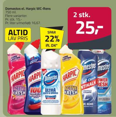 Domestos el. Harpic WC-Rens