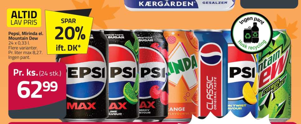 Pepsi, Mirinda el. Mountain Dew