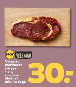 Velsmag marineret rib eye