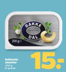 Bakkedal smørbar