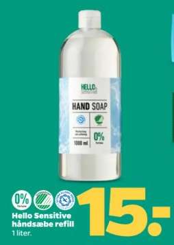 Hello Sensitive håndsæbe refill