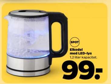 Elkedel med LED-lys