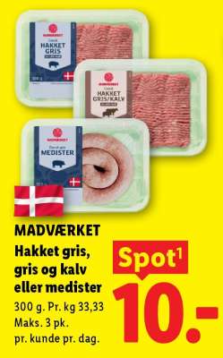 MADVÆRKET Hakket gris, gris og kalv eller medister