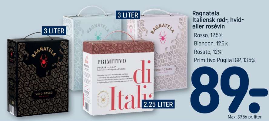 Ragnatela Italiensk rød-, hvid- eller rosévin
