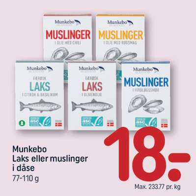 Munkebo Laks eller muslinger i dåse