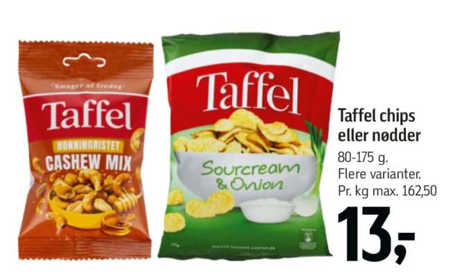 Taffel chips eller nødder