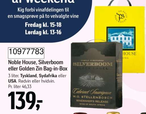 Noble House, Silverboom eller Golden Zin Bag-in-Box