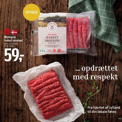 Økologisk hakket oksekød