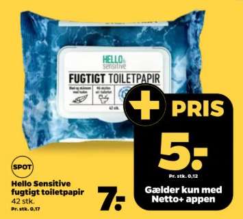 Hello Sensitive fugtigt toiletpapir